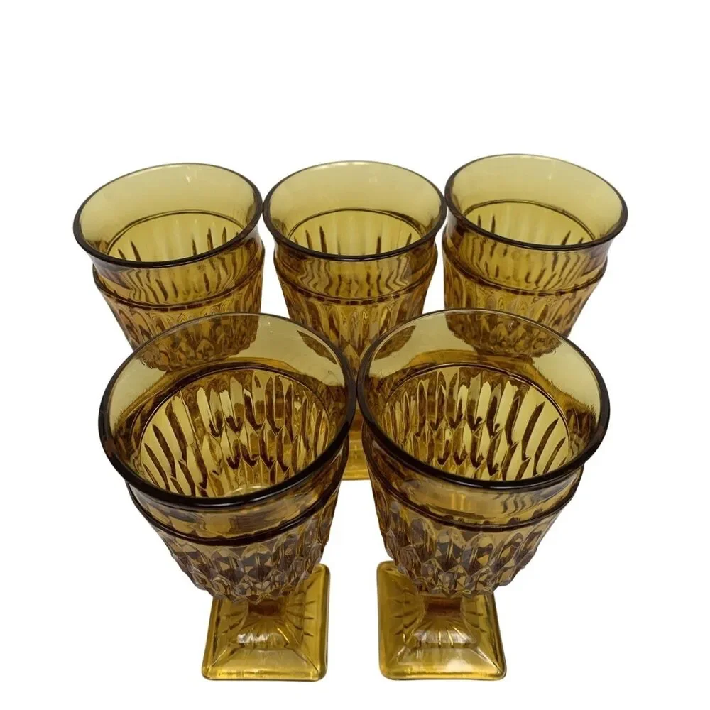 Vintage Indiana Glass Mt. Vernon Amber 5 1/2